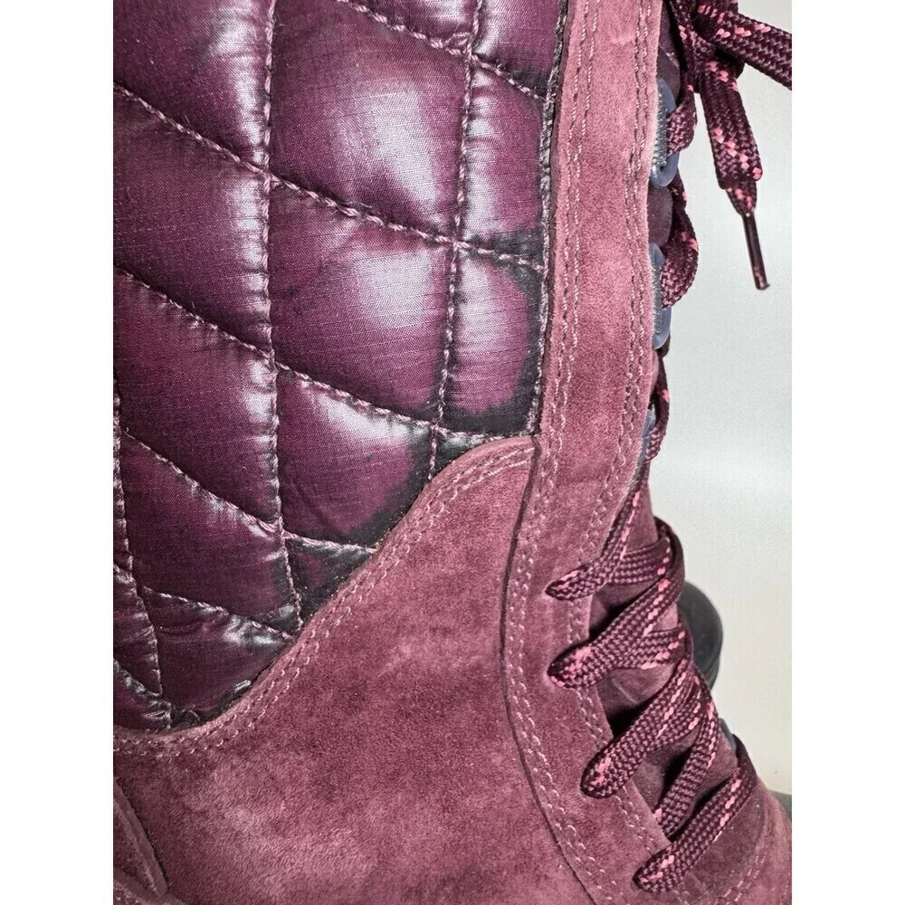 The North Face authentically burgundy waterproof lace-up boots size 9